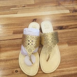 Tory Burch Roselle Metallic Thong Sandals